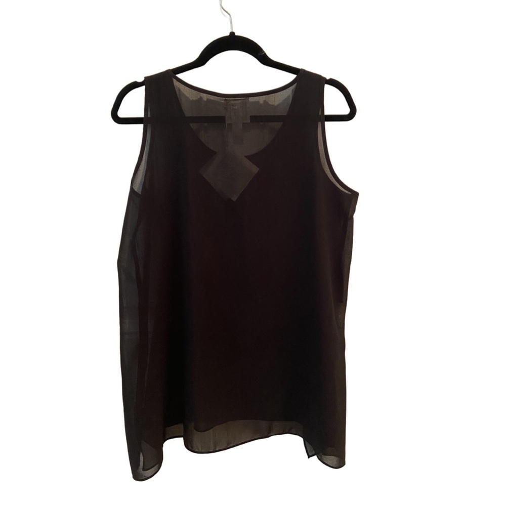 MarlaWynne Wynne Layers Chiffon Tank Black Size M NWT - Picture 2 of 8